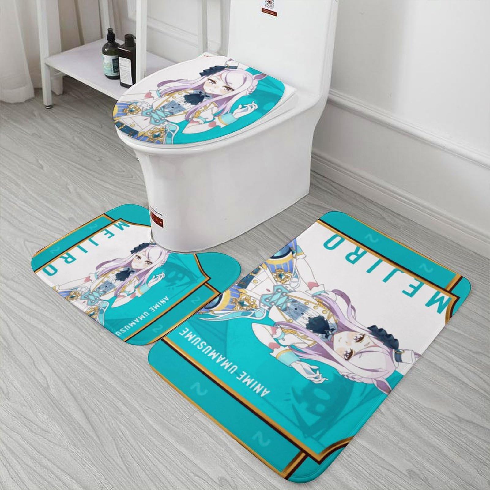 Amazon｜トイレマット 3点セット メジロマックイーン バスマット U型